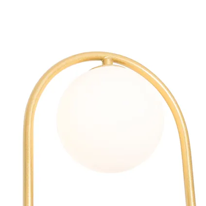 QAZQA Art deco wandlamp goud met wit glas - Isabella 5