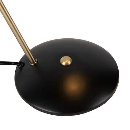 QAZQA Retro tafellamp zwart met brons - Milou 5