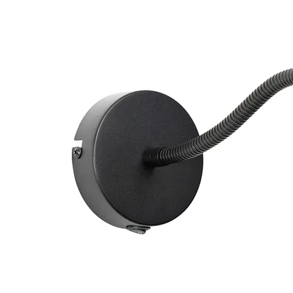 QAZQA Applique noire avec abat-jour interrupteur noir et bras flexible - Merwe 8