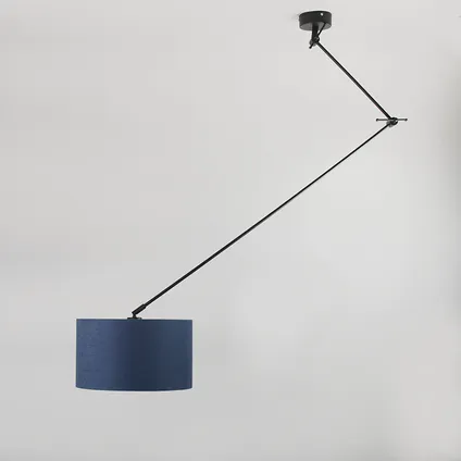 QAZQA Lampe suspendue noir avec abat-jour 35 cm bleu réglable - Blitz I 3
