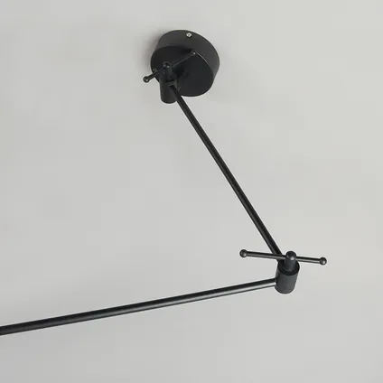QAZQA Lampe suspendue noir avec abat-jour 35 cm bleu réglable - Blitz I 5
