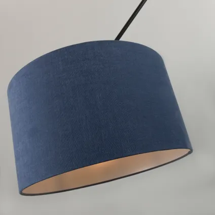 QAZQA Lampe suspendue noir avec abat-jour 35 cm bleu réglable - Blitz I 6