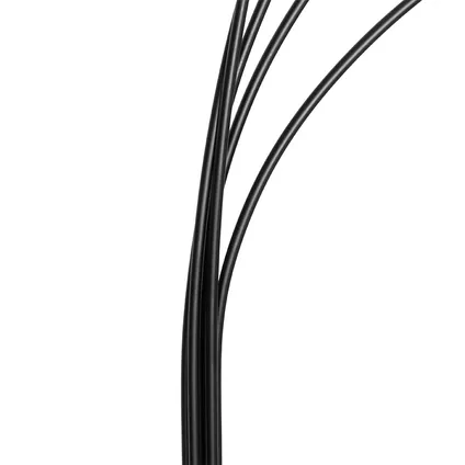 QAZQA Lampadaire design noir avec verre fumé 5 lumières - Sixties Marmo 9