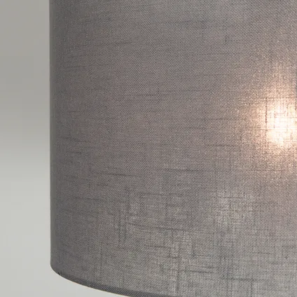 QAZQA Lampe suspendue noir avec abat-jour 35 cm gris réglable - Blitz II 5