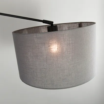 QAZQA Lampe suspendue noir avec abat-jour 35 cm gris réglable - Blitz II 6