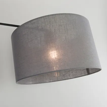 QAZQA Lampe suspendue noir avec abat-jour 35 cm gris réglable - Blitz II 7
