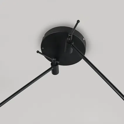 QAZQA Lampe suspendue noir avec abat-jour 35 cm gris réglable - Blitz II 9