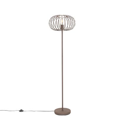 QAZQA Design vloerlamp roestbruin - Johanna