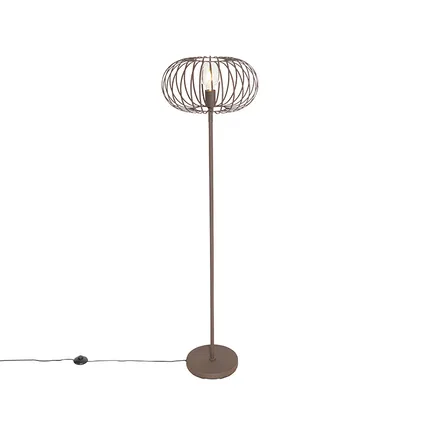 QAZQA Design vloerlamp roestbruin - Johanna 9