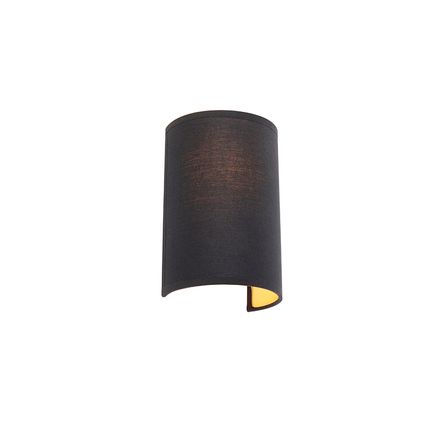 QAZQA Moderne wandlamp zwart en goud - Simple Drum