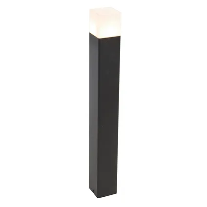 QAZQA Lampe d'extérieur sur pied noire avec abat-jour blanc opale 70 cm - Danemark 2
