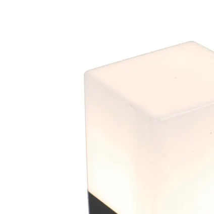 QAZQA Lampe d'extérieur sur pied noire avec abat-jour blanc opale 70 cm - Danemark 3