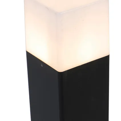 QAZQA Staande buitenlamp zwart met opaal witte kap 70 cm - Denmark 5