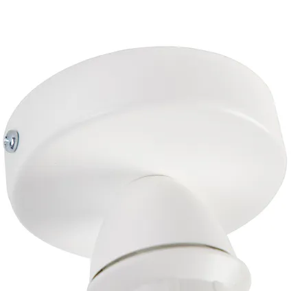 QAZQA Plafondlamp met linnen kap wit 35 cm - Combi wit 7