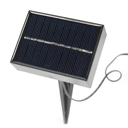 QAZQA Set de 3 spots à piquer en acier avec LED IP44 solaire - Rox 5