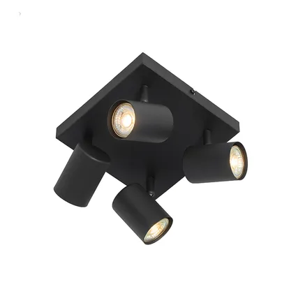 QAZQA Moderne plafondlamp zwart 4-lichts verstelbaar vierkant - Jeana 8