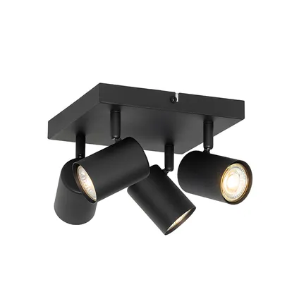 QAZQA Moderne plafondlamp zwart 4-lichts verstelbaar vierkant - Jeana 9