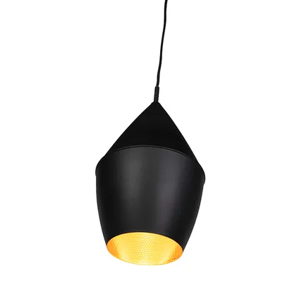 QAZQA Lampe suspendue moderne noire avec de l'or - Depeche-Jacob 8