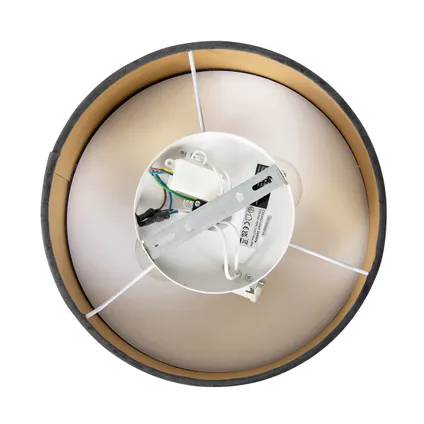 QAZQA Moderne plafondlamp grijs 30 cm met gouden binnenkant - Drum 9