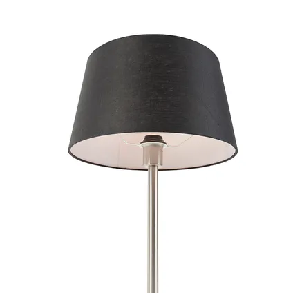 QAZQA Moderne tafellamp staal met zwarte kap 35 cm - Simplo 5