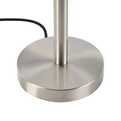 QAZQA Moderne tafellamp staal met zwarte kap 35 cm - Simplo 8