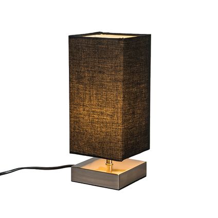 QAZQA Moderne tafellamp zwart met staal - Milo