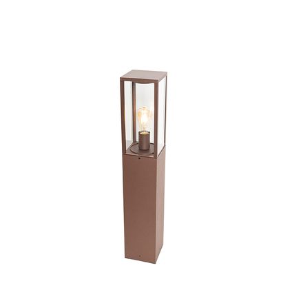 QAZQA Lampe d'extérieur industrielle sur pied brun rouille 80 cm IP44 - Charlois