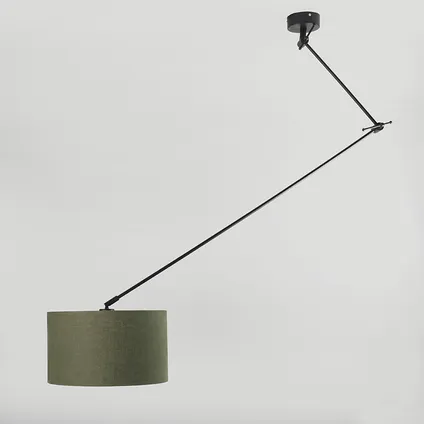 QAZQA Lampe suspendue noir avec abat-jour 35 cm vert réglable - Blitz I 3