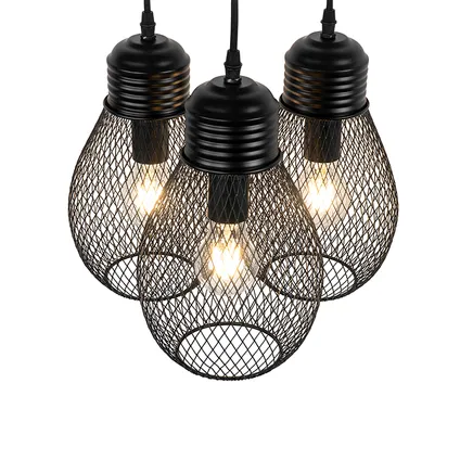 QAZQA Design hanglamp zwart 3-lichts - Raga 10