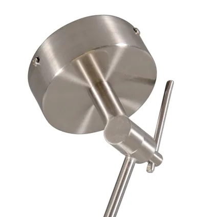 QAZQA Hanglamp staal met kap 35 cm wit verstelbaar - Blitz 2