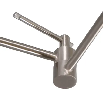 QAZQA Hanglamp staal met kap 35 cm wit verstelbaar - Blitz 3