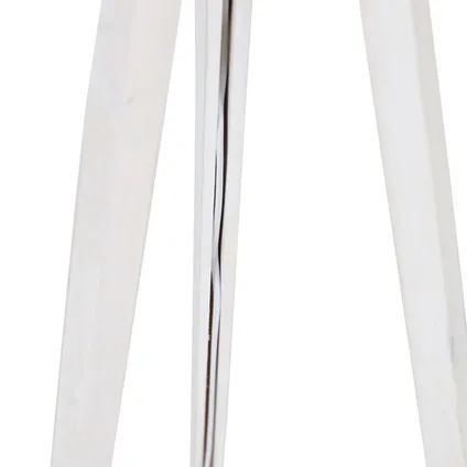QAZQA Moderne vloerlamp tripod wit met kap wit 50 cm - Tripod Classic 8