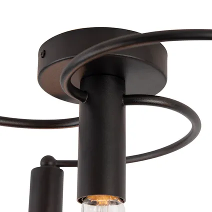 QAZQA Smart plafondlamp zwart incl. 4 Wifi G95 - Facil 5