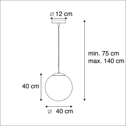 QAZQA Scandinavische hanglamp opaal glas 40 cm - Ball 40 4
