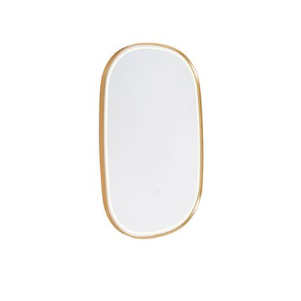 QAZQA Professional Miroir de salle de bain doré avec LED avec variateur tactile ovale - Miral