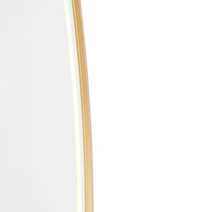 QAZQA Professional Badkamerspiegel goud incl. LED met touch dimmer ovaal - Miral 3