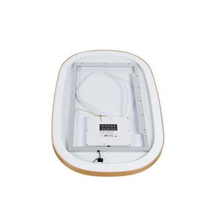 QAZQA Professional Badkamerspiegel goud incl. LED met touch dimmer ovaal - Miral 8