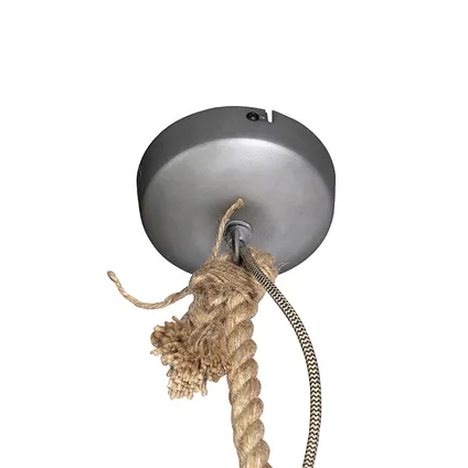 QAZQA Landelijke hanglamp hout met touw 34cm - Excalibur 8