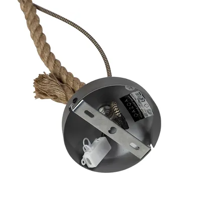 QAZQA Landelijke hanglamp hout met touw 34cm - Excalibur 10