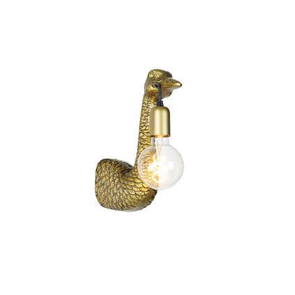 QAZQA Vintage wandlamp messing - Camel bird