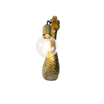 QAZQA Vintage wandlamp messing - Camel bird 8
