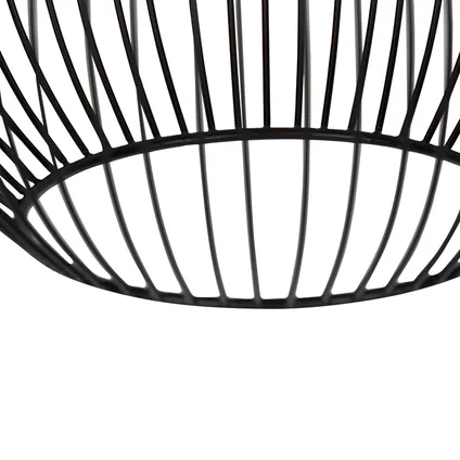 QAZQA Lampe à suspension ronde design noir 30 cm - Wire Dos 8