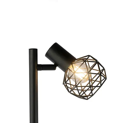 QAZQA Design vloerlamp zwart 3-lichts verstelbaar - Mesh 3
