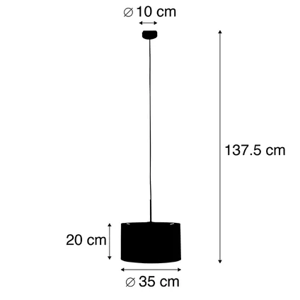 QAZQA Moderne hanglamp zwart met kap zebra 35 cm - Combi 4