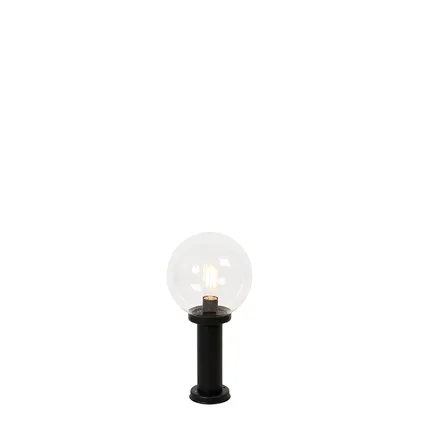 QAZQA Lampe d'extérieur sur pied noire avec boule transparente 50 cm IP44 - Sfera