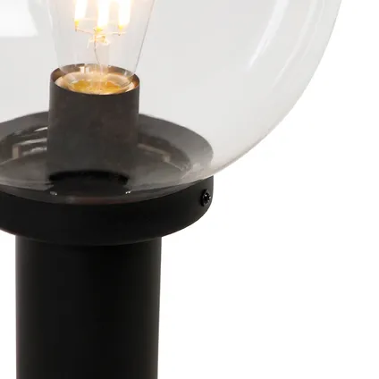 QAZQA Lampe d'extérieur sur pied noire avec boule transparente 50 cm IP44 - Sfera 3