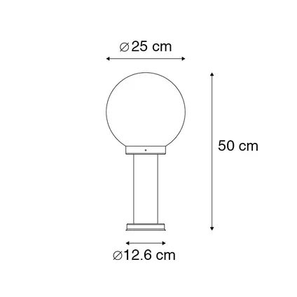 QAZQA Lampe d'extérieur sur pied noire avec boule transparente 50 cm IP44 - Sfera 4