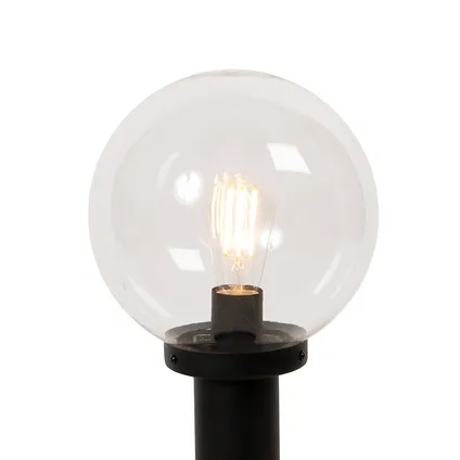 QAZQA Lampe d'extérieur sur pied noire avec boule transparente 50 cm IP44 - Sfera 6