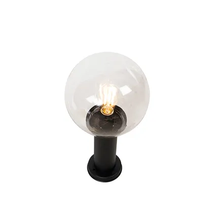 QAZQA Lampe d'extérieur sur pied noire avec boule transparente 50 cm IP44 - Sfera 9