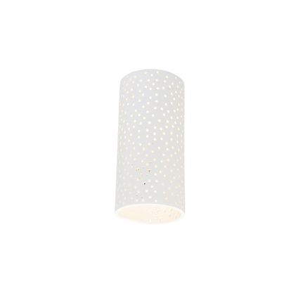 QAZQA Applique cylindrique vintage en plâtre blanc - Mahou